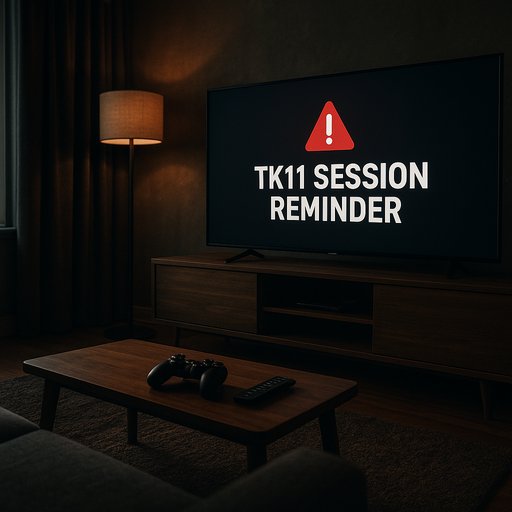 TK11 session reminder on screen